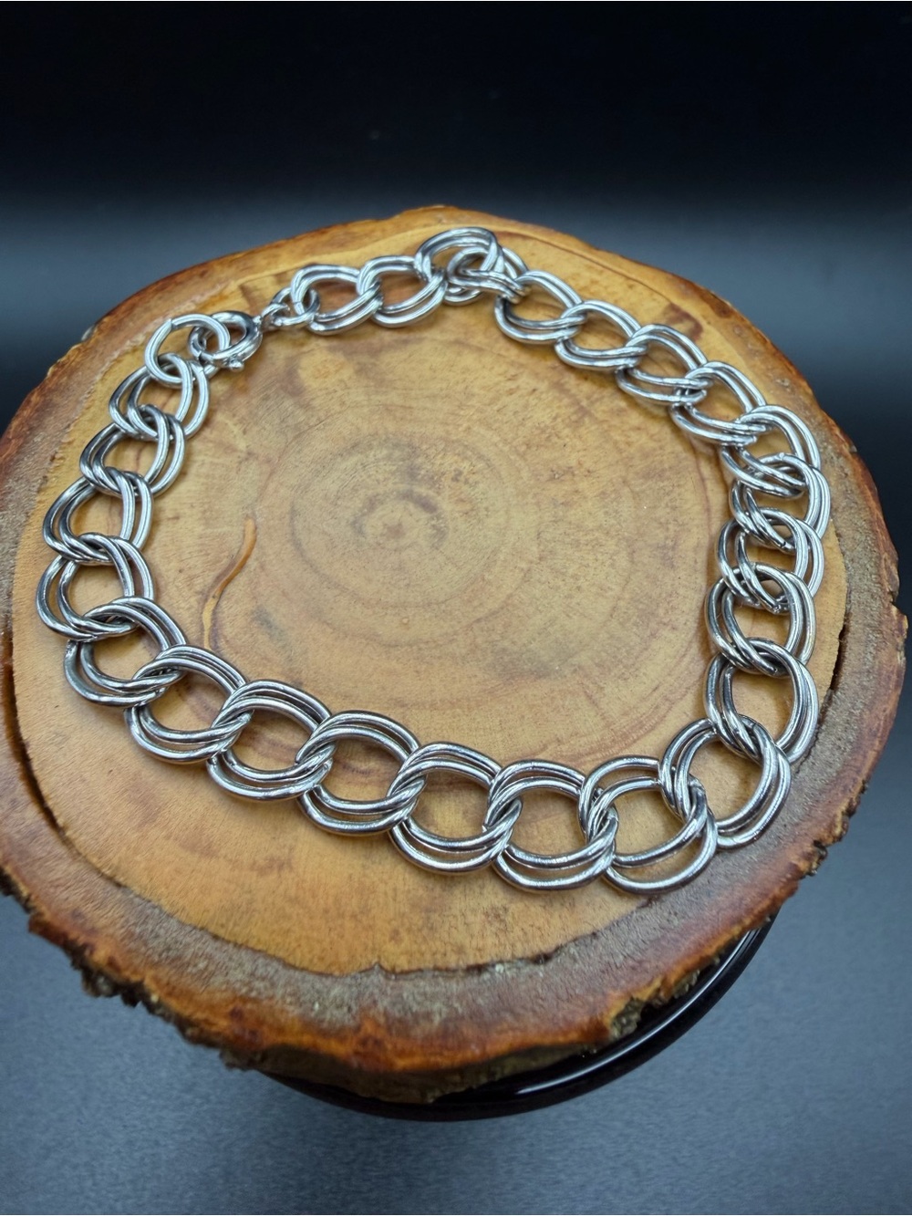 Sterling Silver Double-Link Chain
Bracelet - 7" 8.5g